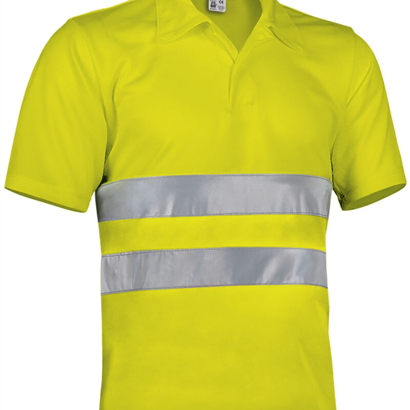 POVABUIAF Υψηλής ορατότητας S/S Polo Shirt BUILD - Fluo Κίτρινο