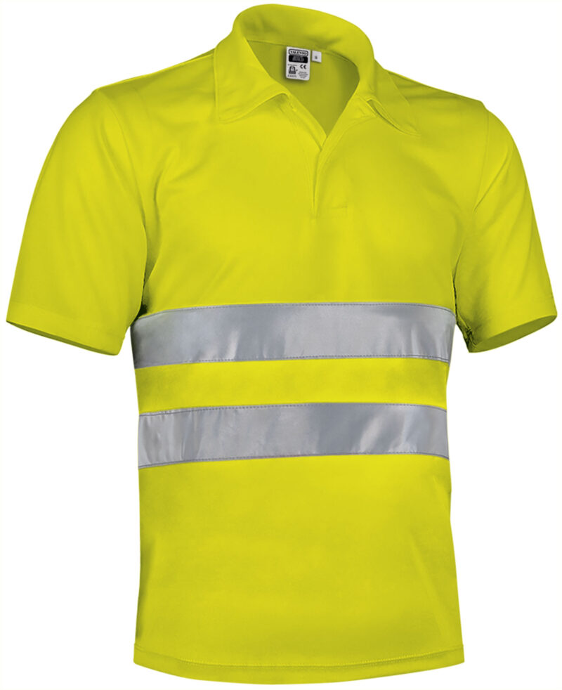 POVABUIAF Υψηλής ορατότητας S/S Polo Shirt BUILD - Fluo Κίτρινο