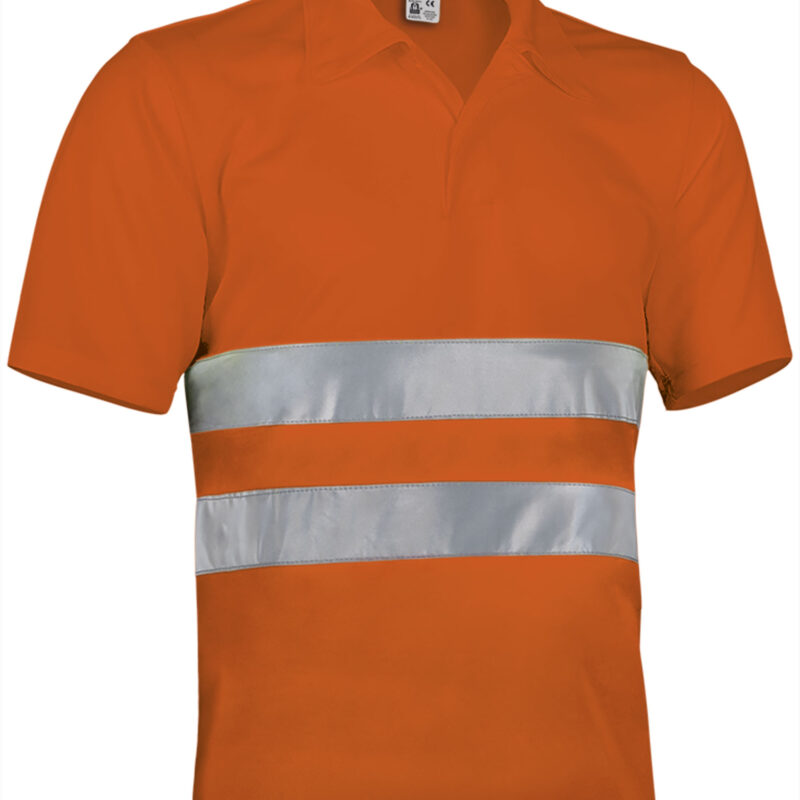 Υψηλής ορατότητας S/S Polo Shirt BUILD - Fluo Πορτοκαλί