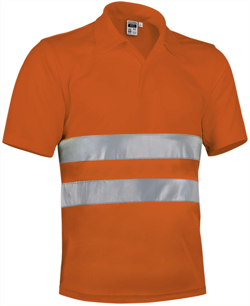 POVABUINF Υψηλής ορατότητας S/S Polo Shirt BUILD - Fluo Πορτοκαλί