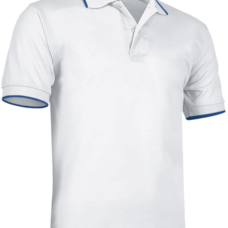 POVACOMBA Κοντομάνικο Polo Shirt COMBI - Λευκό-Ρουά Μπλε
