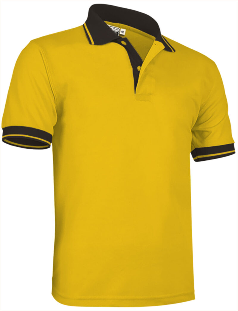 POVACOMGN Κοντομάνικο Polo Shirt COMBI - Ηλίανθος Κίτρινο-Μαύρο