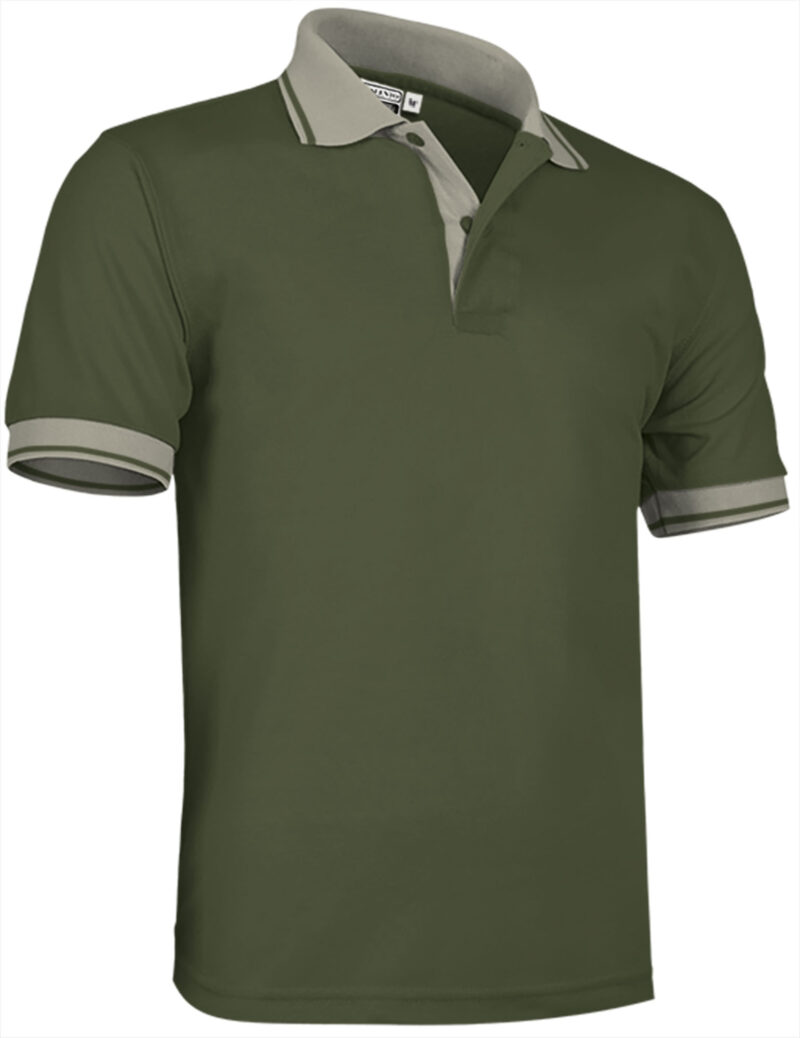 POVACOMKB Κοντομάνικο Polo Shirt COMBI - Χακί Πράσινο-Άμμος Μπεζ