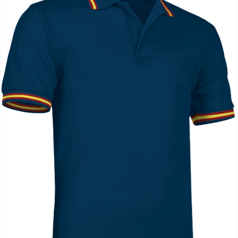 POVACOMME Κοντομάνικο Polo Shirt COMBI - Orion Μπλε σκούρο Μπλε-Spanish Flag