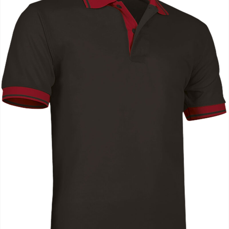 Κοντομάνικο Polo Shirt COMBI - Μαύρο-Lotto Κόκκινο