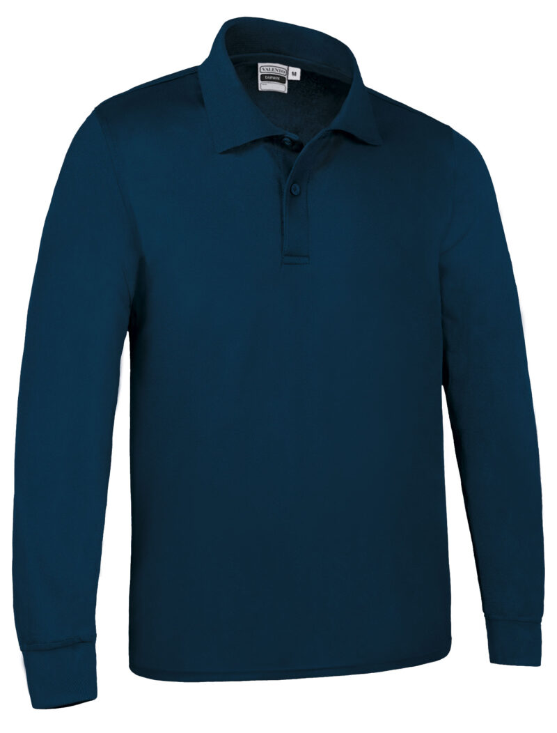 POVADARMR Μακρυμάνικο Polo Shirt DARWIN - Μπλε navy Orion
