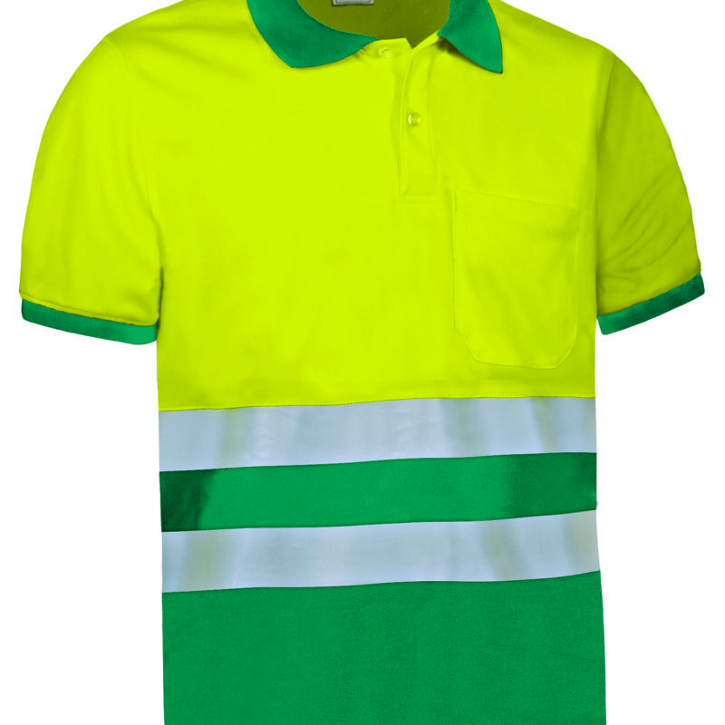 Υψηλής ορατότητας S/S Polo Shirt DELAWARE - Fluo Κίτρινο-Amazon Πράσινο