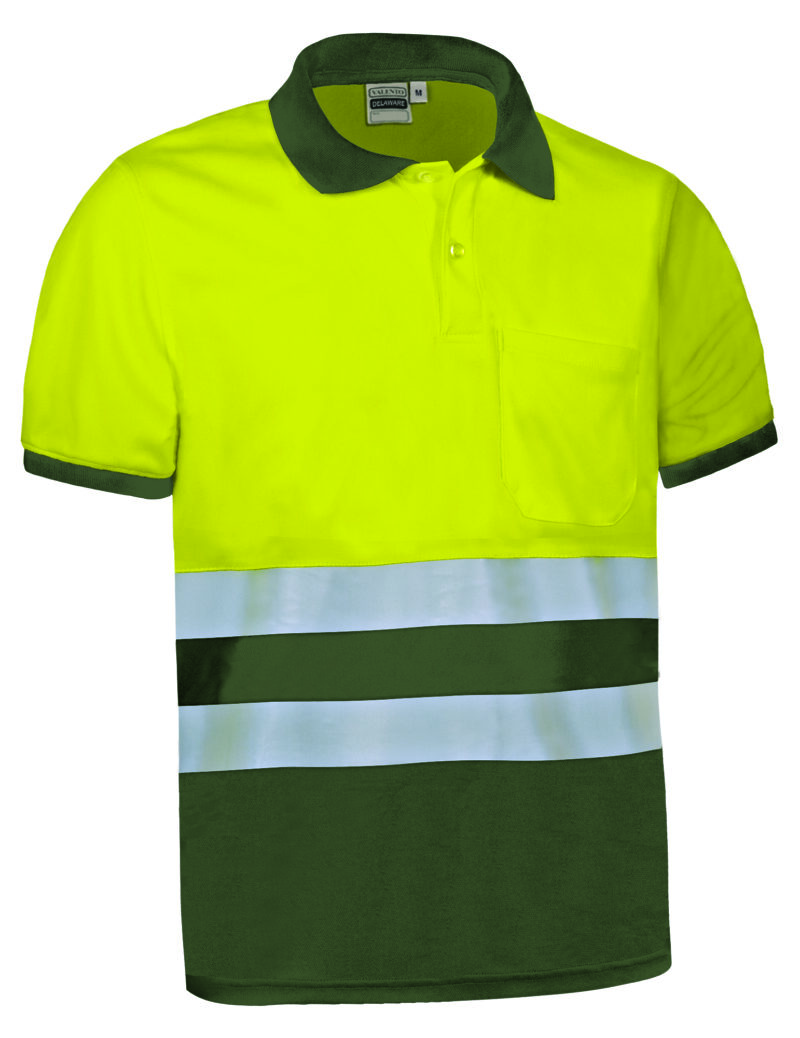Υψηλής ορατότητας S/S Polo Shirt DELAWARE - Fluo Κίτρινο-Χακί Πράσινο