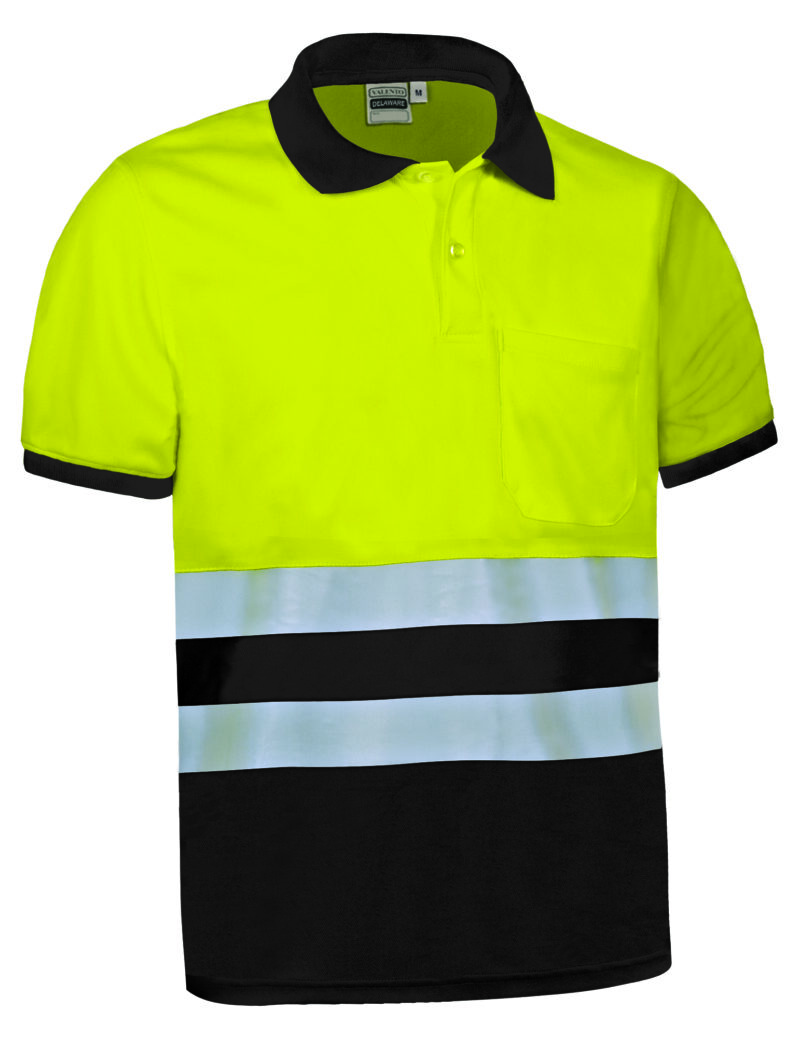 POVADELAN Υψηλής ορατότητας S/S Polo Shirt DELAWARE - Fluo Κίτρινο-Μαύρο
