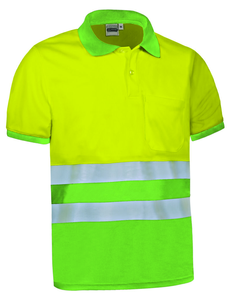 POVADELAP Υψηλής ορατότητας S/S Polo Shirt DELAWARE - Fluo Κίτρινο-Μήλο Πράσινο