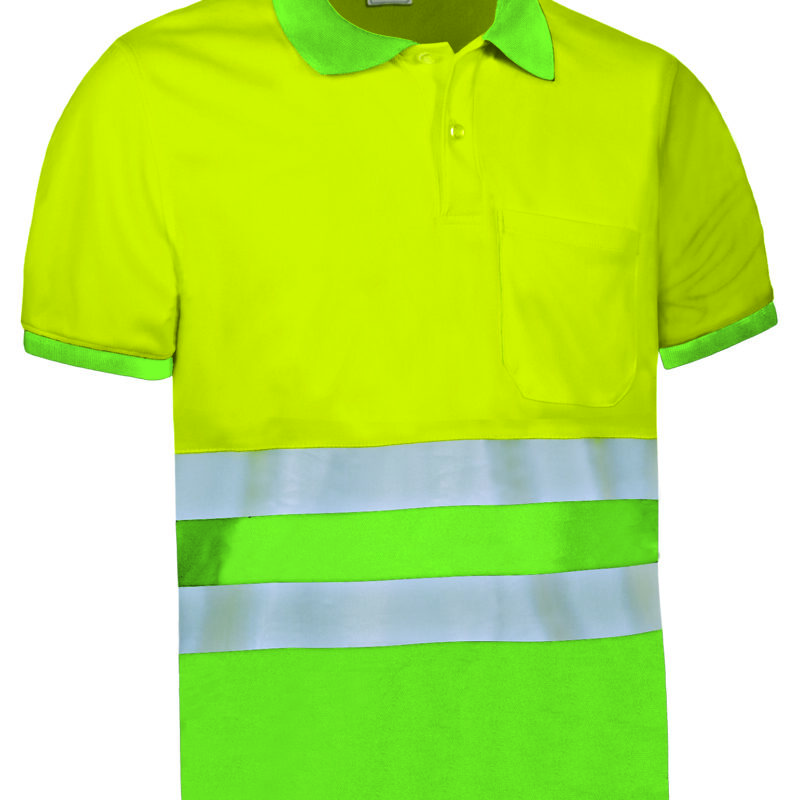 Υψηλής ορατότητας S/S Polo Shirt DELAWARE - Fluo Κίτρινο-Μήλο Πράσινο