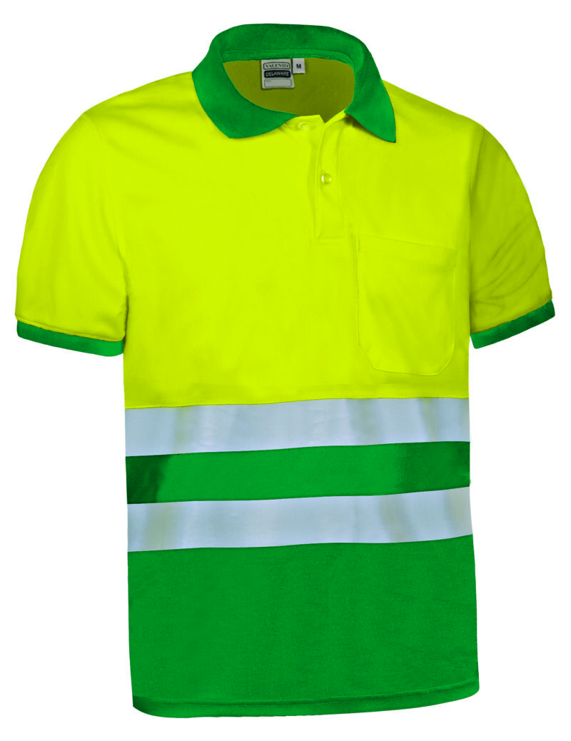 POVADELAV Υψηλής ορατότητας S/S Polo Shirt DELAWARE - Fluo Κίτρινο-Kelly Πράσινο