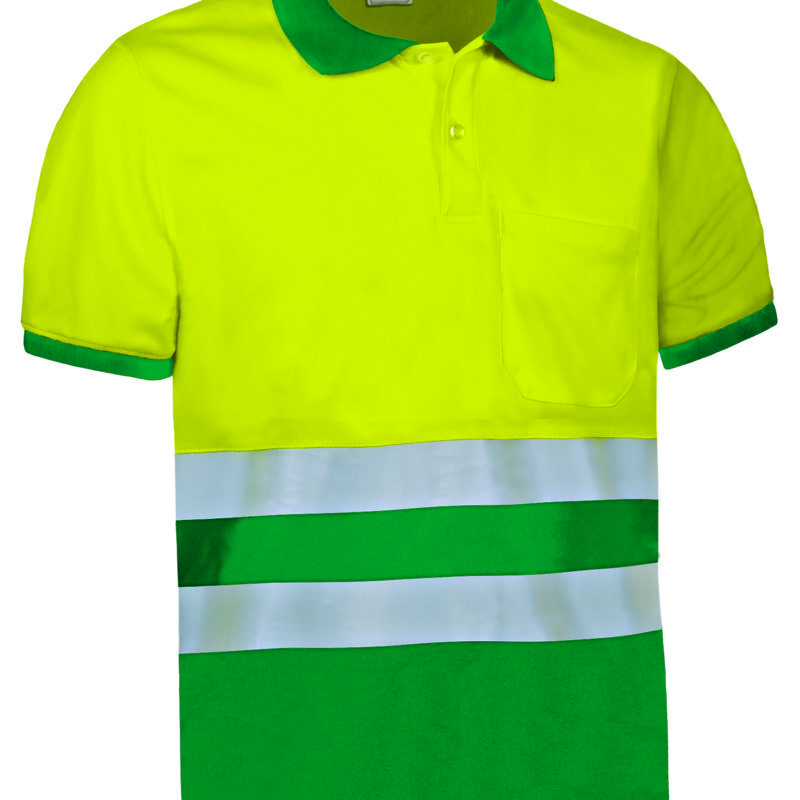 Υψηλής ορατότητας S/S Polo Shirt DELAWARE - Fluo Κίτρινο-Kelly Πράσινο