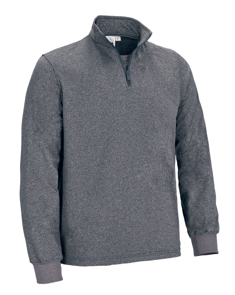Μακρυμάνικο Half-Zip Polo EUROPA - Anthracite Μελανζέ
