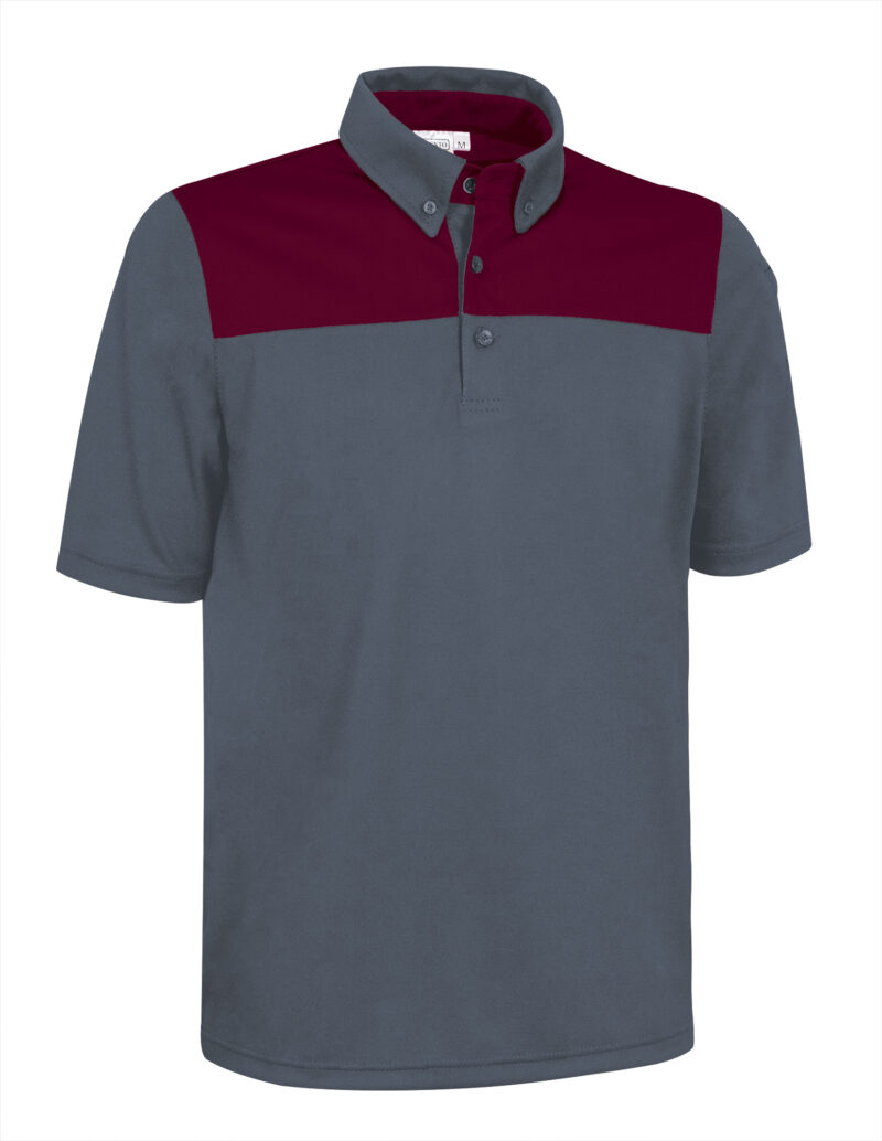 POVAHUCGT Κοντομάνικο Polo Shirt HURRICANE - Cement Γκρι-Μαόνι Μπορντό