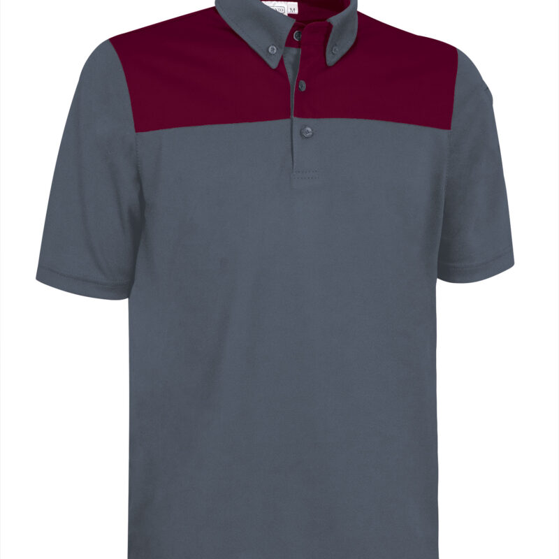 POVAHUCGT Κοντομάνικο Polo Shirt HURRICANE - Cement Γκρι-Μαόνι Μπορντό