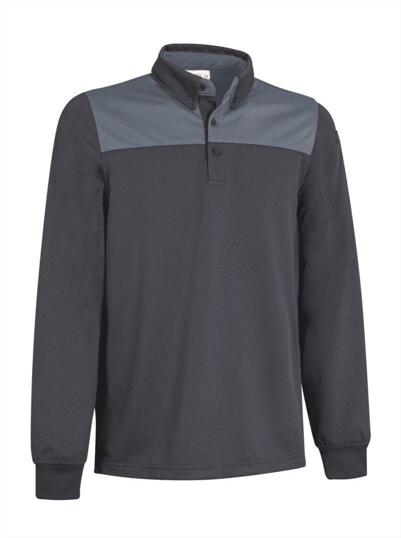 POVAHULGG Μακρυμάνικο Polo Shirt HURRICANE - Charcoal Γκρι-Smoke Γκρι