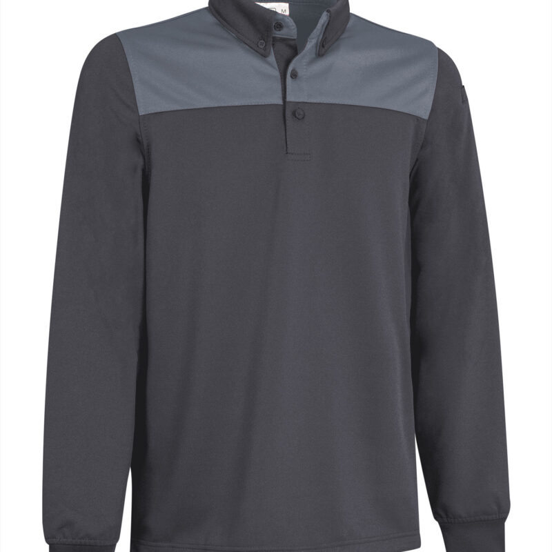 POVAHULGG Μακρυμάνικο Polo Shirt HURRICANE - Charcoal Γκρι-Smoke Γκρι