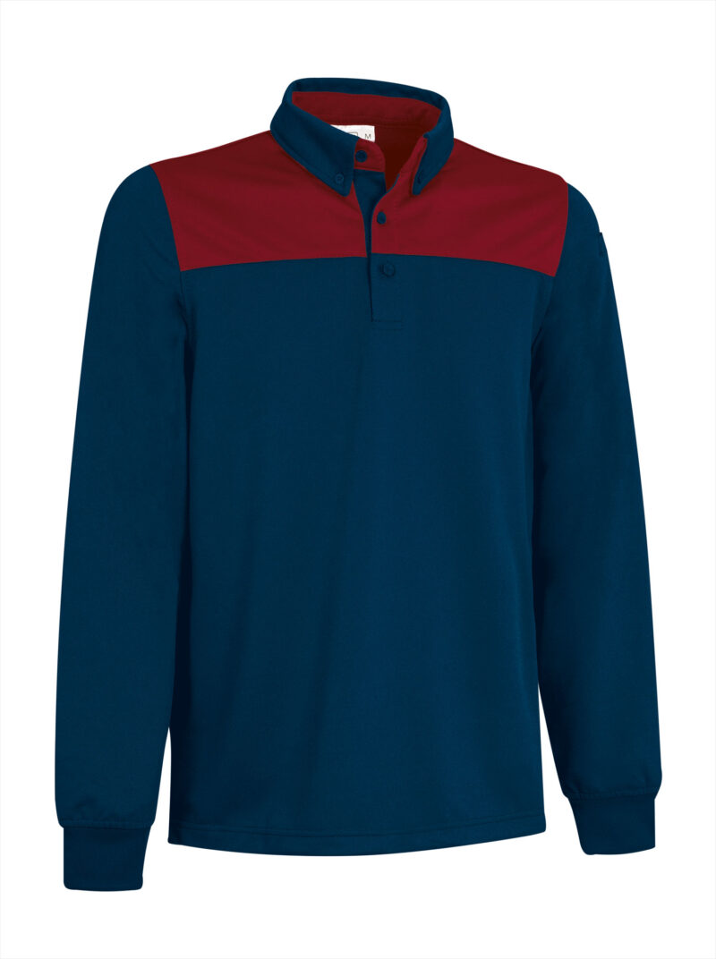 POVAHULMR Μακρυμάνικο Polo Shirt HURRICANE - Orion Μπλε σκούρο Μπλε-Lotto Κόκκινο