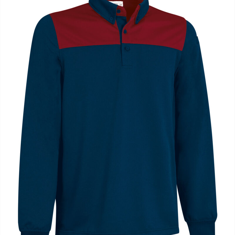 POVAHULMR Μακρυμάνικο Polo Shirt HURRICANE - Orion Μπλε σκούρο Μπλε-Lotto Κόκκινο