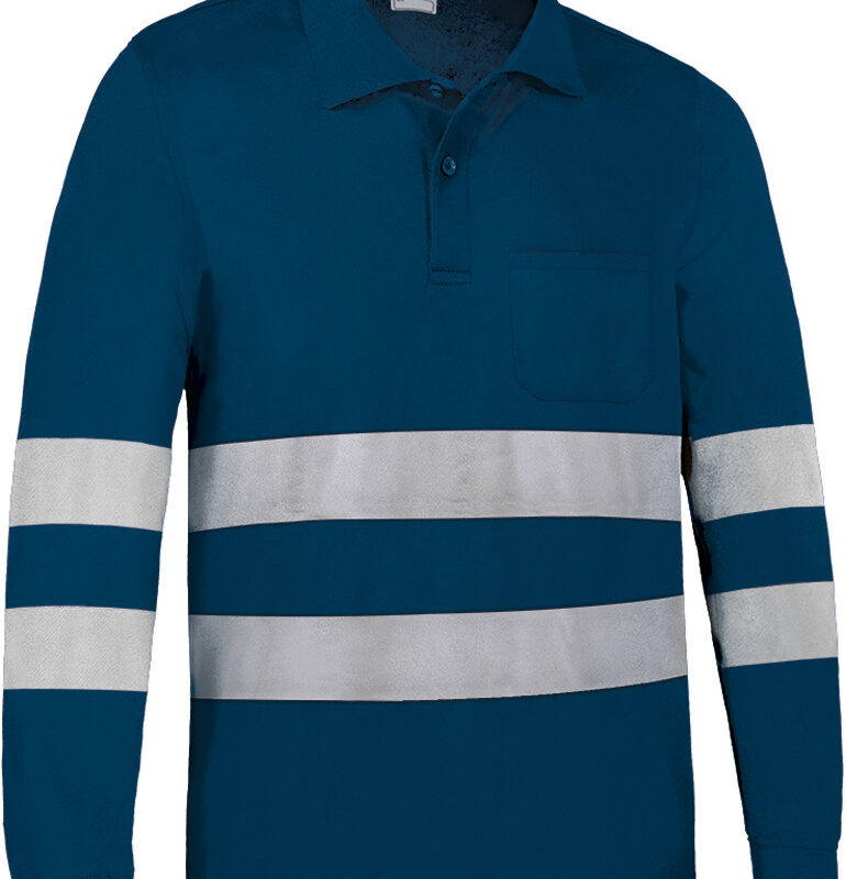 POVALONMR Μακρυμάνικο Polo Shirt LONGFORD - Μπλε navy Orion