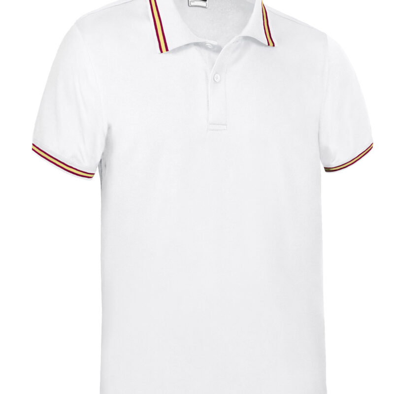 POVAMAABE Κοντομάνικο Polo Shirt MAASTRICHT - Λευκό-Spanish Flag