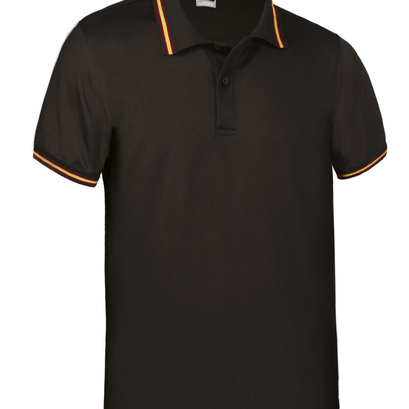 POVAMAANE Κοντομάνικο Polo Shirt MAASTRICHT - Μαύρο-Spanish Flag