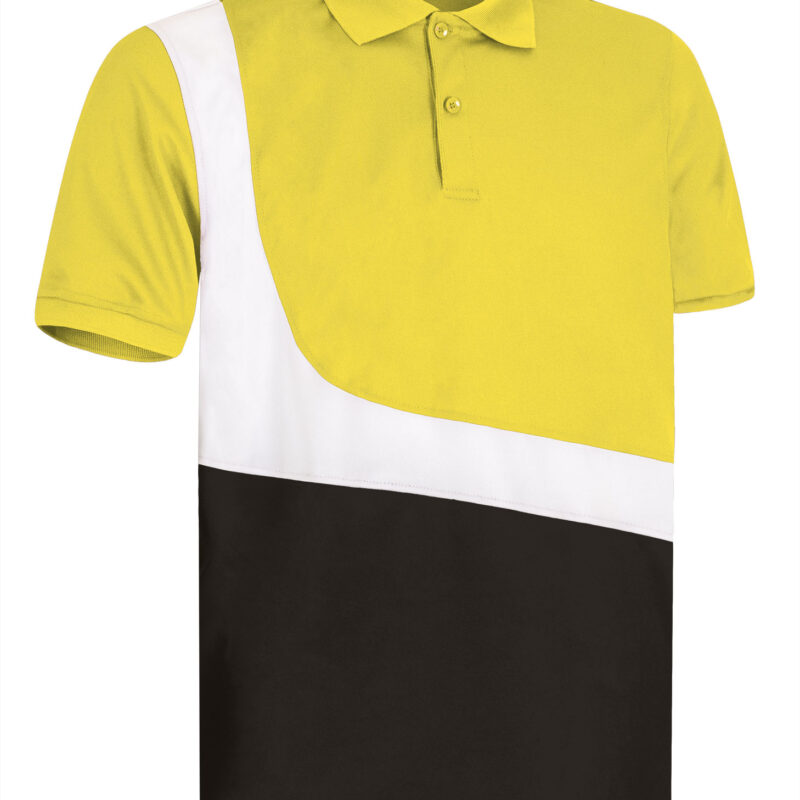 POVAPARAB Κοντομάνικο Polo Shirt PARTNER - Λεμονί Κίτρινο-Λευκό-Μαύρο