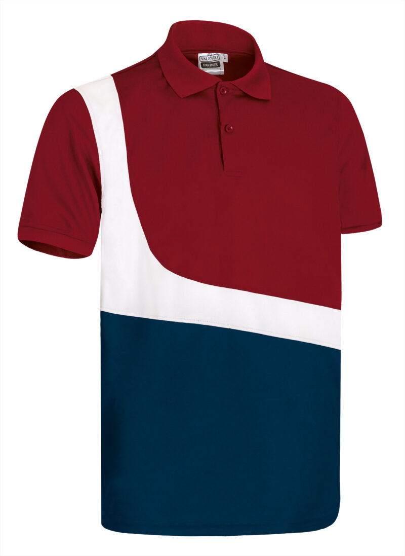 POVAPARLB Κοντομάνικο Polo Shirt PARTNER - Lotto Κόκκινο-Λευκό-Orion Μπλε σκούρο Μπλε