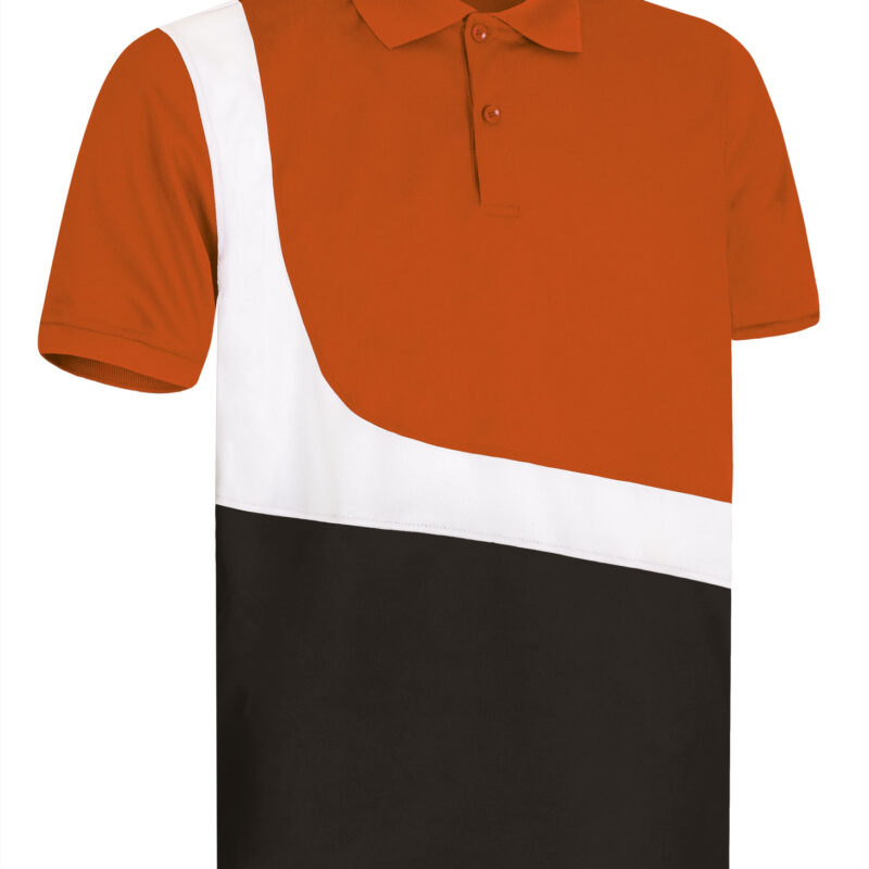 POVAPARNB Κοντομάνικο Polo Shirt PARTNER - Party Πορτοκαλί-Λευκό-Μαύρο