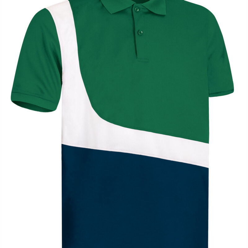 POVAPARVB Κοντομάνικο Polo Shirt PARTNER - Kelly Πράσινο-Λευκό-Orion Μπλε σκούρο Μπλε