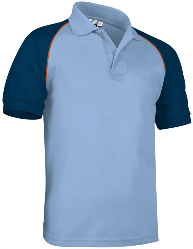 POVARGCCM Κοντομάνικο Polo Shirt VENUR - Γαλάζιο Μπλε-Orion Μπλε σκούρο Μπλε-Party Πορτοκαλί