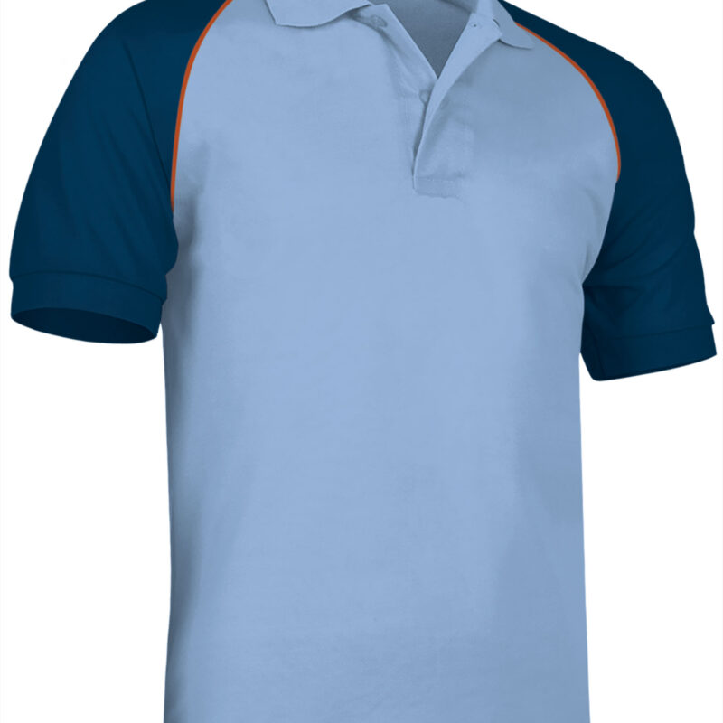 POVARGCCM Κοντομάνικο Polo Shirt VENUR - Γαλάζιο Μπλε-Orion Μπλε σκούρο Μπλε-Party Πορτοκαλί