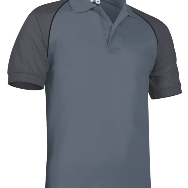 POVARGCGG Κοντομάνικο Polo Shirt VENUR - Cement Γκρι-Charcoal Γκρι-Μαύρο