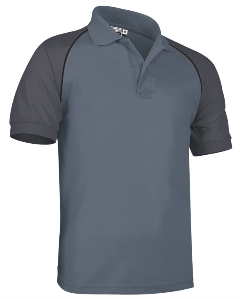 POVARGCGG Κοντομάνικο Polo Shirt VENUR - Cement Γκρι-Charcoal Γκρι-Μαύρο