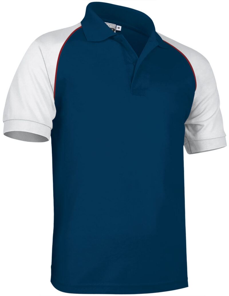 POVARGCMB Κοντομάνικο Polo Shirt VENUR - Orion Μπλε σκούρο Μπλε-Λευκό-Lotto Κόκκινο