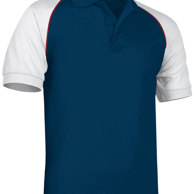 POVARGCMB Κοντομάνικο Polo Shirt VENUR - Orion Μπλε σκούρο Μπλε-Λευκό-Lotto Κόκκινο