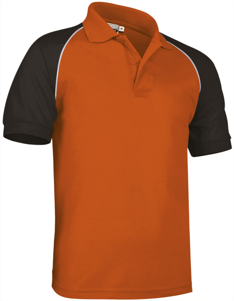 Κοντομάνικο Polo Shirt VENUR - Party Πορτοκαλί-Μαύρο-Λευκό