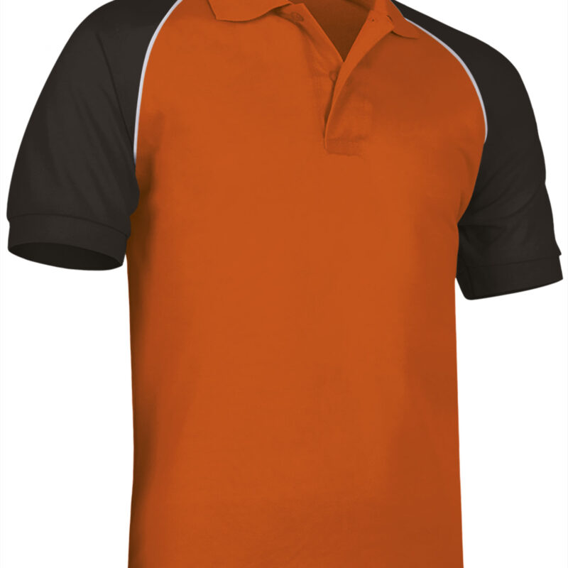 POVARGCNN Κοντομάνικο Polo Shirt VENUR - Party Πορτοκαλί-Μαύρο-Λευκό