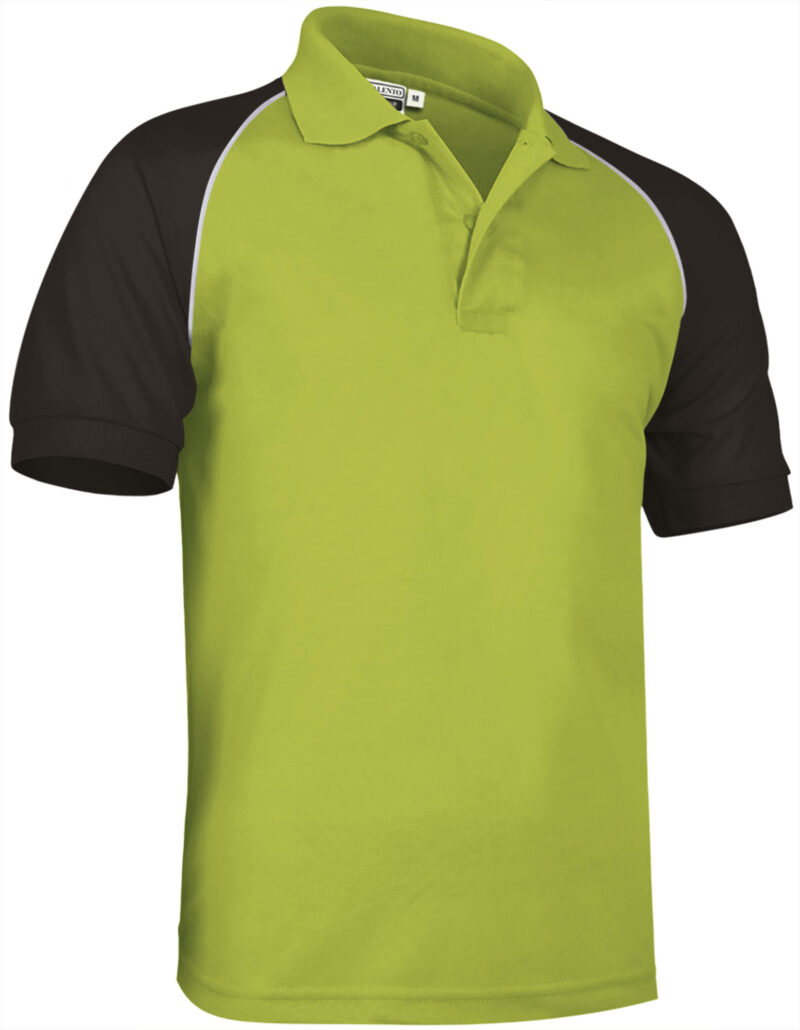 POVARGCPN Κοντομάνικο Polo Shirt VENUR - Pistachio Πράσινο-Μαύρο-Λευκό