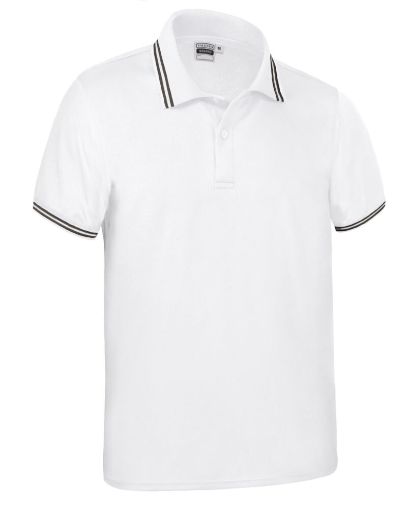 Κοντομάνικο Polo Shirt SAGANO - Λευκό-Μαύρο