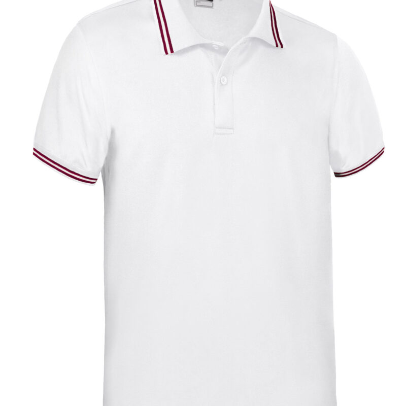 POVASAGBR Κοντομάνικο Polo Shirt SAGANO - Λευκό-Lotto Κόκκινο