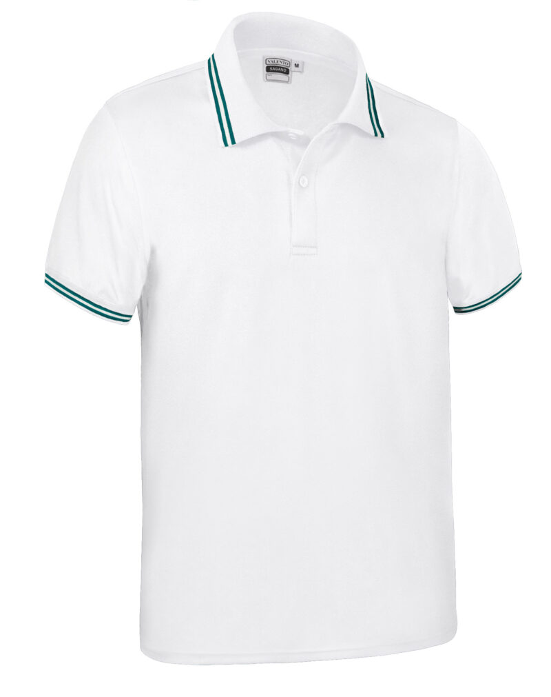 POVASAGBV Κοντομάνικο Polo Shirt SAGANO - Λευκό-Kelly Πράσινο