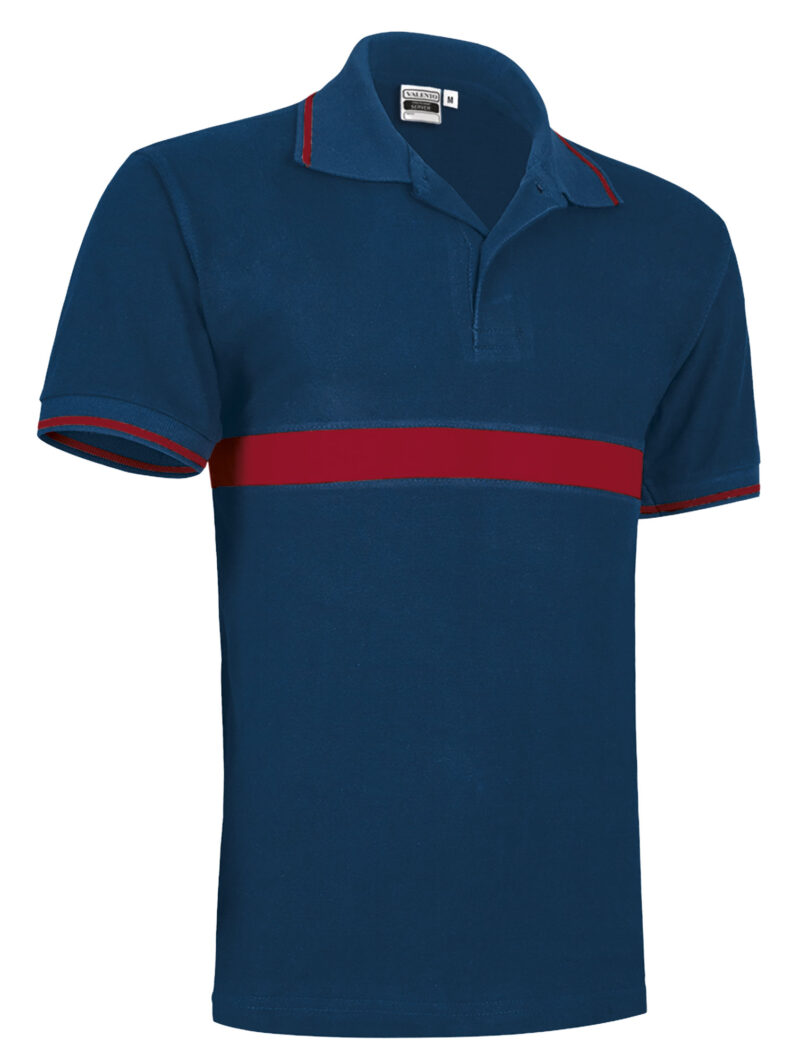 POVASECMR Κοντομάνικο Polo Shirt SERVER - Orion Μπλε σκούρο Μπλε-Lotto Κόκκινο