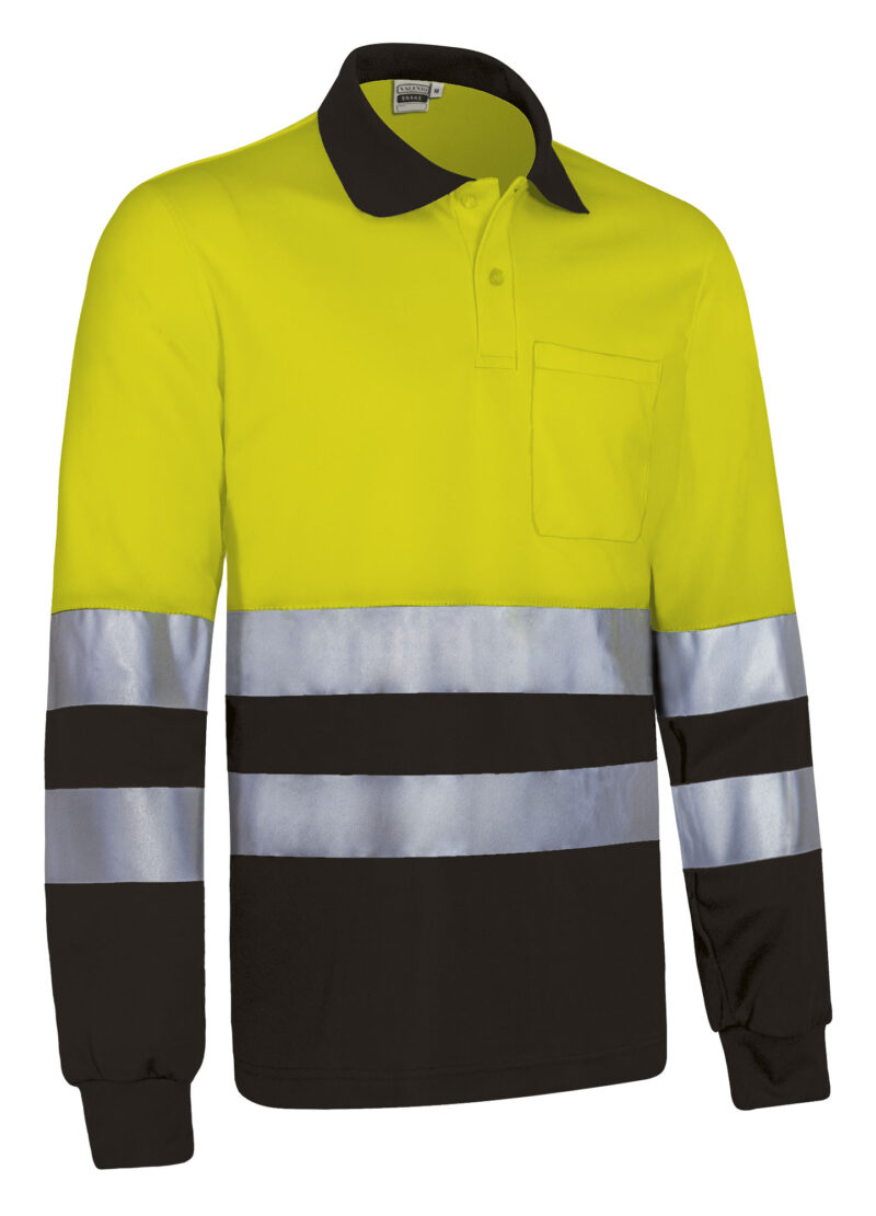 POVASNAAN Υψηλής ορατότητας L/S Polo SNAKE - Fluo Κίτρινο-Μαύρο