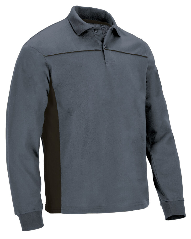 POVATHLGE Μακρυμάνικο Polo Shirt THUNDER - Cement Γκρι-Μαύρο