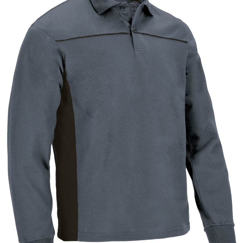 POVATHLGE Μακρυμάνικο Polo Shirt THUNDER - Cement Γκρι-Μαύρο