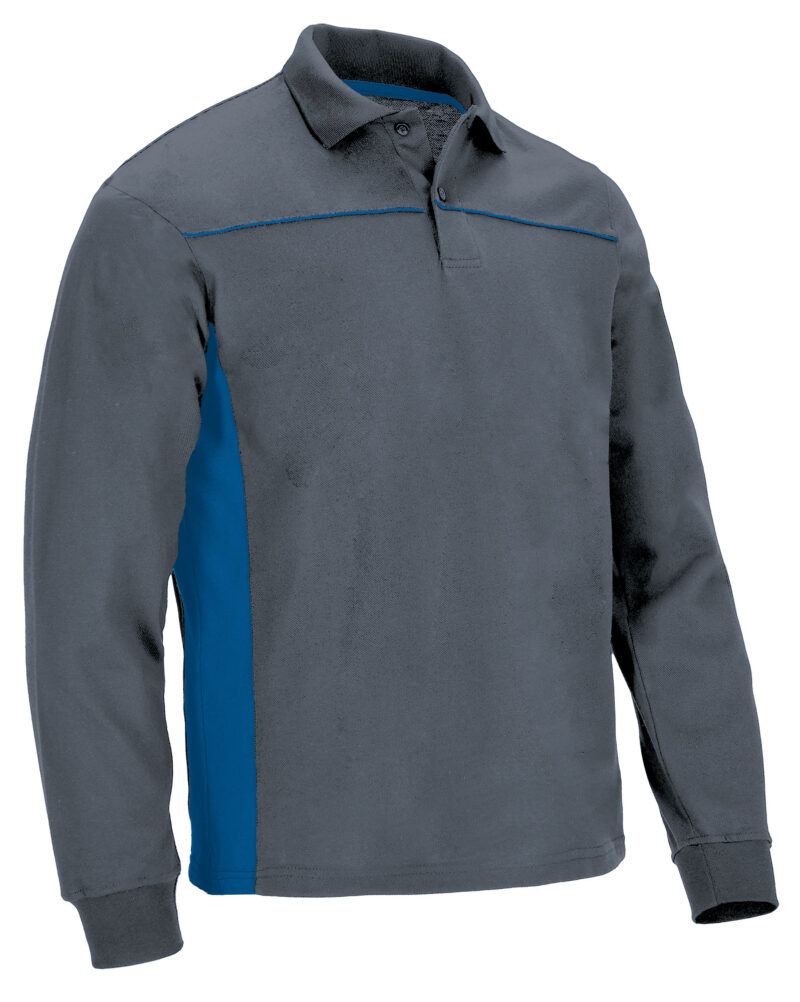POVATHLGY Μακρυμάνικο Polo Shirt THUNDER - Cement Γκρι-Ρουά Μπλε