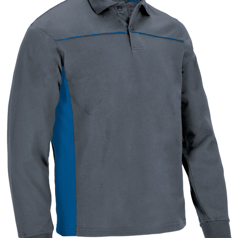 POVATHLGY Μακρυμάνικο Polo Shirt THUNDER - Cement Γκρι-Ρουά Μπλε