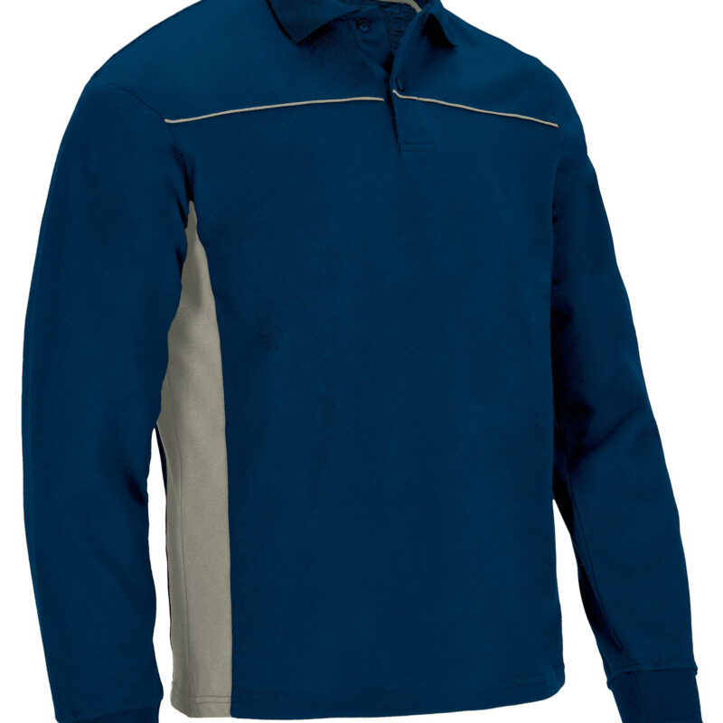 POVATHLMB Μακρυμάνικο Polo Shirt THUNDER - Orion Μπλε σκούρο Μπλε-Άμμος Μπεζ